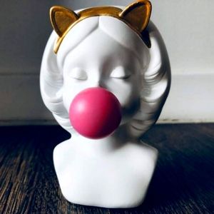 Cat girl vase